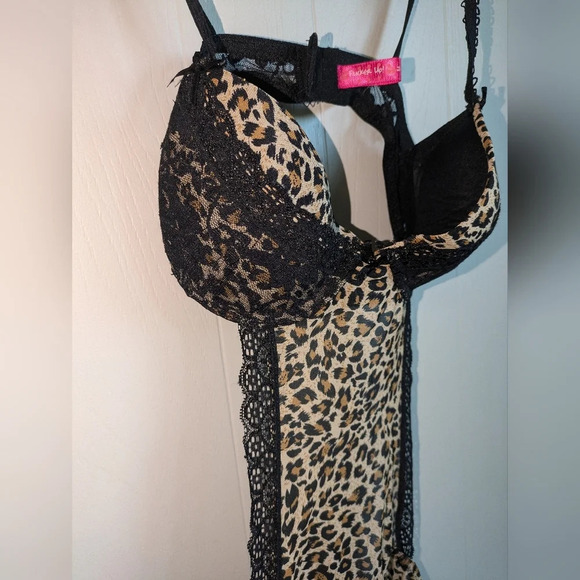Pucker Up Lingerie in Leopard Print Babydoll size Medium Y2K - Picture 3 of 5